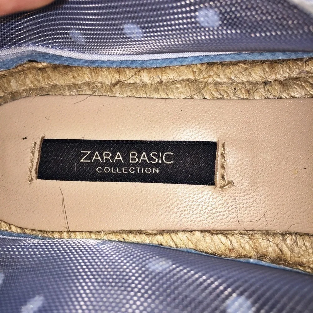 Zara Swiss dot Baby Blue Espadrilles Size 38 (EU)